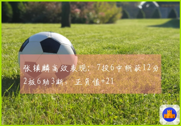 张镇麟高效表现：7投6中斩获12分2板6助3断，正负值+21